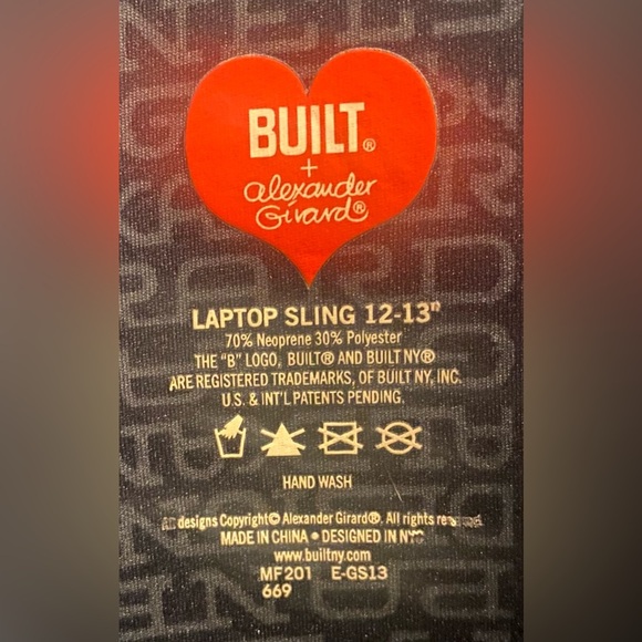 Built NY + Alexander Girard Laptop Sling/Crossbody 12-13” La Fonda Pattern - Picture 5 of 8